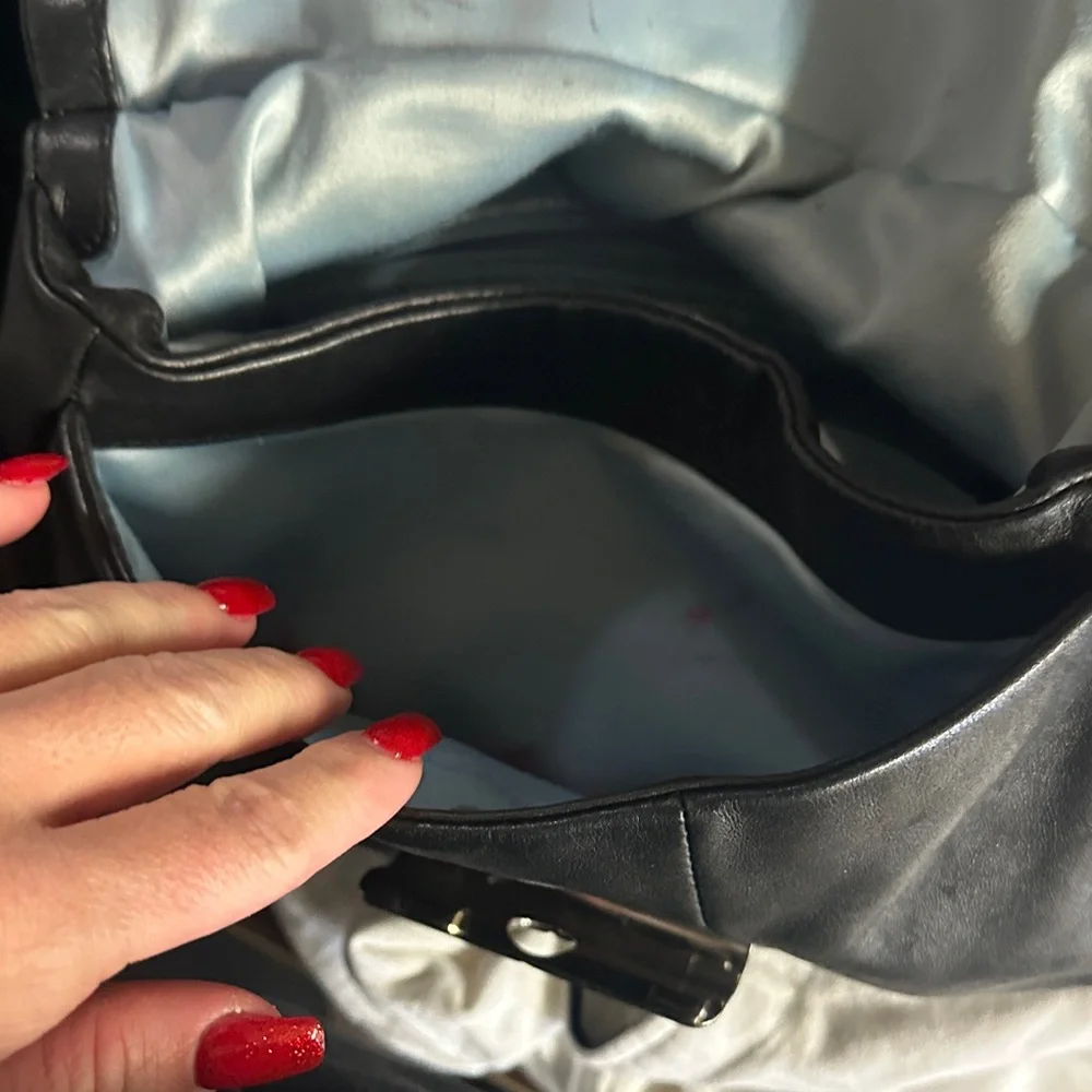 Coach Black Leather Flap Shoulder Bag - Picture 7 of 7